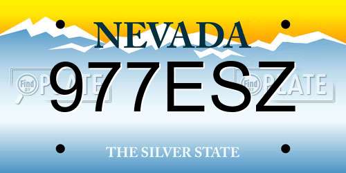 977ESZ Nevada License Plate