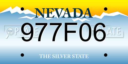 977F06 Nevada License Plate