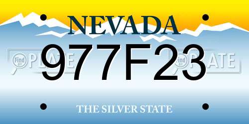 977F23 Nevada License Plate