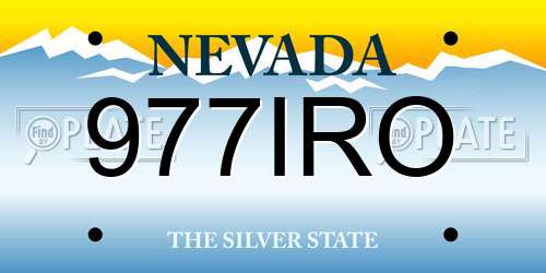 977IRO Nevada License Plate