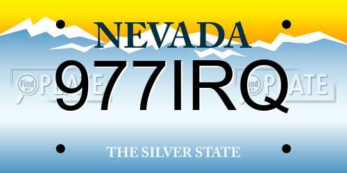 977IRQ Nevada License Plate