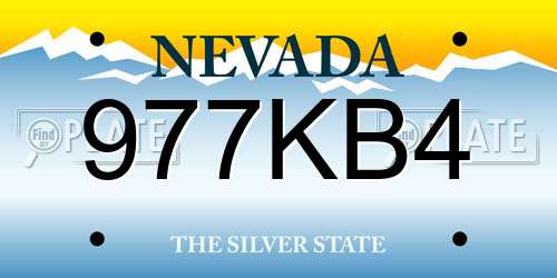 977KB4 Nevada License Plate