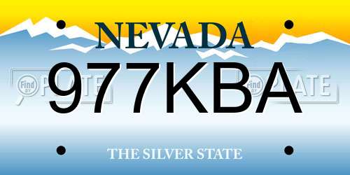 977KBA Nevada License Plate