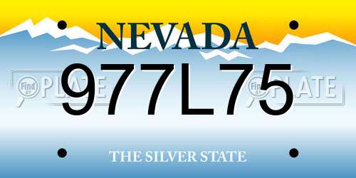 977L75 Nevada License Plate
