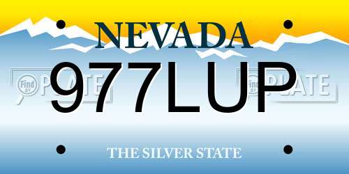 977LUP Nevada License Plate