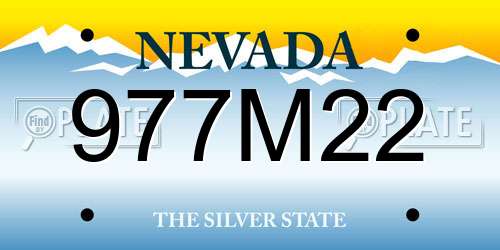 977M22 Nevada License Plate