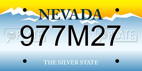 977M27 Nevada License Plate