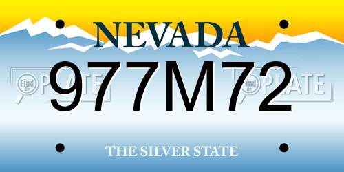 977M72 Nevada License Plate
