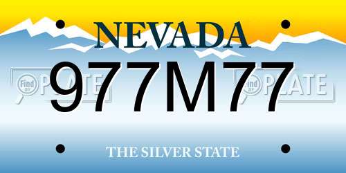 977M77 Nevada License Plate
