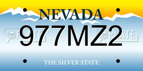 977MZ2 Nevada License Plate