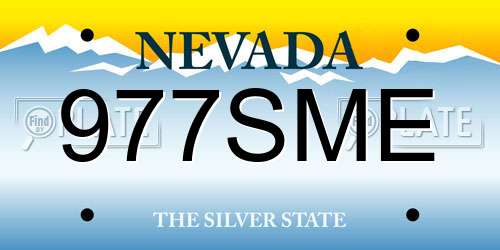 977SME Nevada License Plate