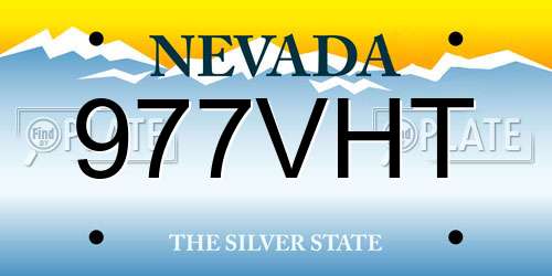 977VHT Nevada License Plate