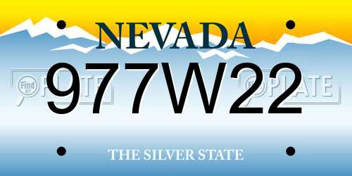 977W22 Nevada License Plate