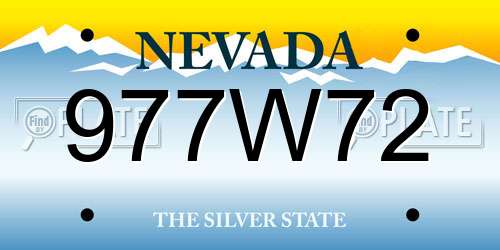 977W72 Nevada License Plate