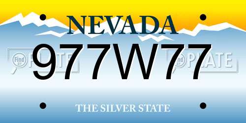 977W77 Nevada License Plate