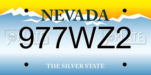 977WZ2 Nevada License Plate