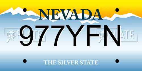 977YFN Nevada License Plate