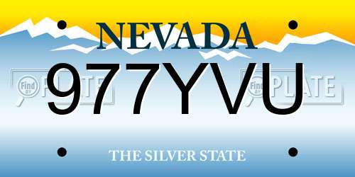 977YVU Nevada License Plate