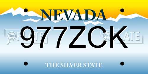 977ZCK Nevada License Plate