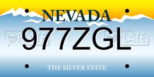 977ZGL Nevada License Plate
