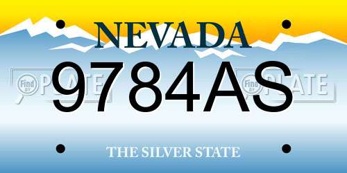 9784AS Nevada License Plate