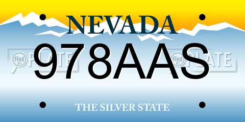978AAS Nevada License Plate