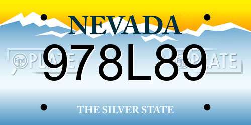 978L89 Nevada License Plate