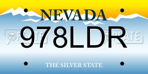 978LDR Nevada License Plate