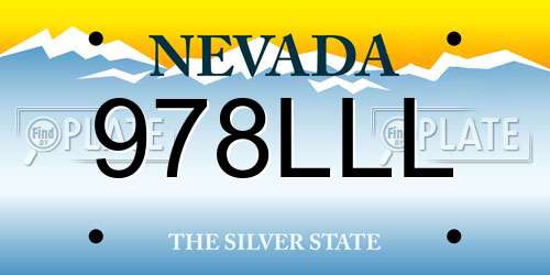 978LLL Nevada License Plate