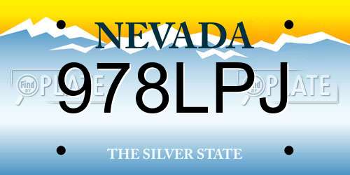 978LPJ Nevada License Plate