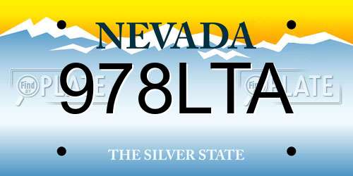 978LTA Nevada License Plate