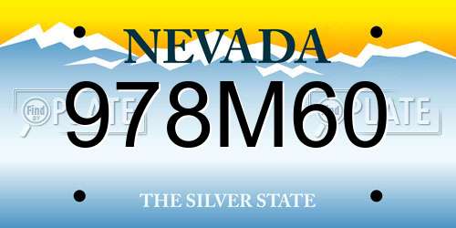 978M60 Nevada License Plate