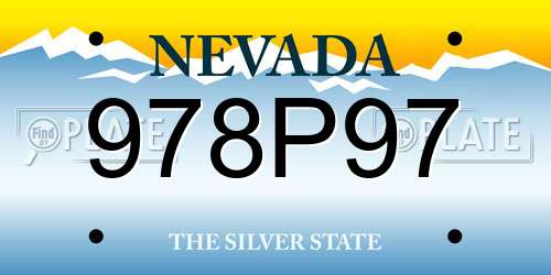 978P97 Nevada License Plate