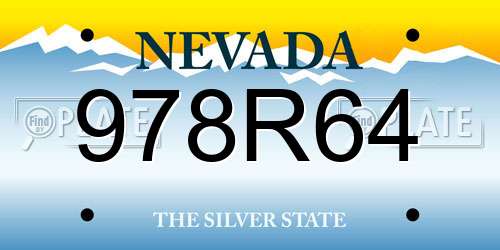 978R64 Nevada License Plate