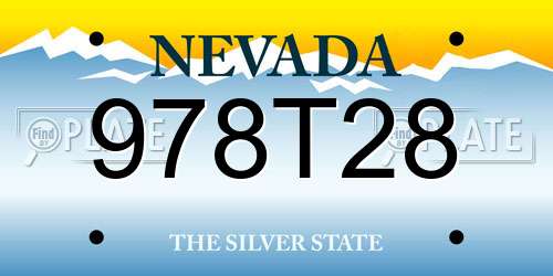 978T28 Nevada License Plate