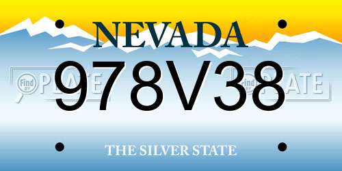 978V38 Nevada License Plate