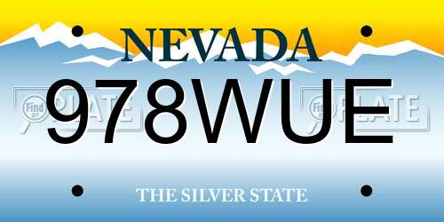 978WUE Nevada License Plate