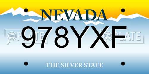 978YXF Nevada License Plate