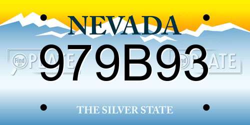 979B93 Nevada License Plate