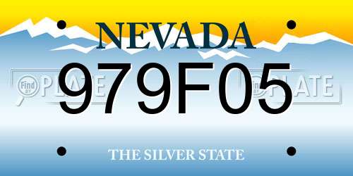 979F05 Nevada License Plate