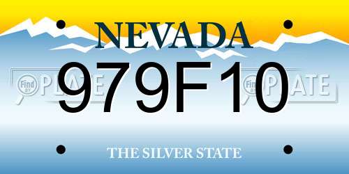 979F10 Nevada License Plate