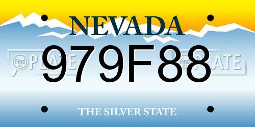 979F88 Nevada License Plate
