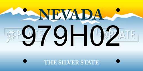 979H02 Nevada License Plate