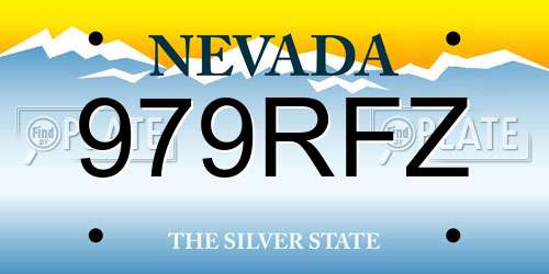 979RFZ Nevada License Plate