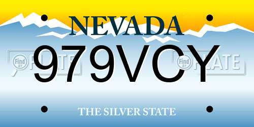 979VCY Nevada License Plate
