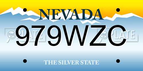 979WZC Nevada License Plate