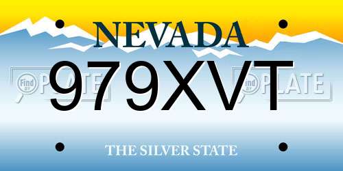 979XVT Nevada License Plate