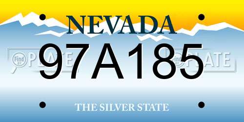97A185 Nevada License Plate