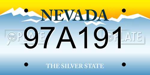 97A191 Nevada License Plate