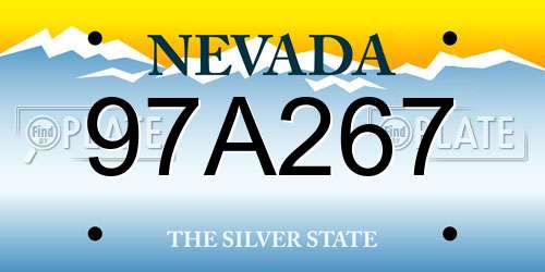 97A267 Nevada License Plate